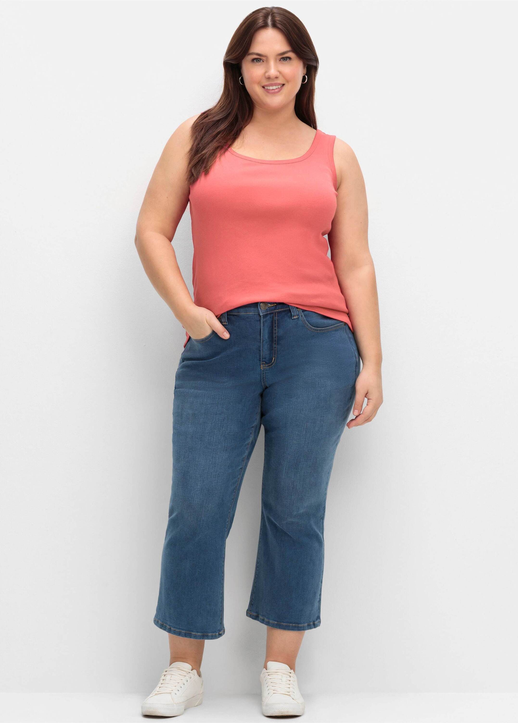 Sheego Shirttop Tanktop Ärmellos
