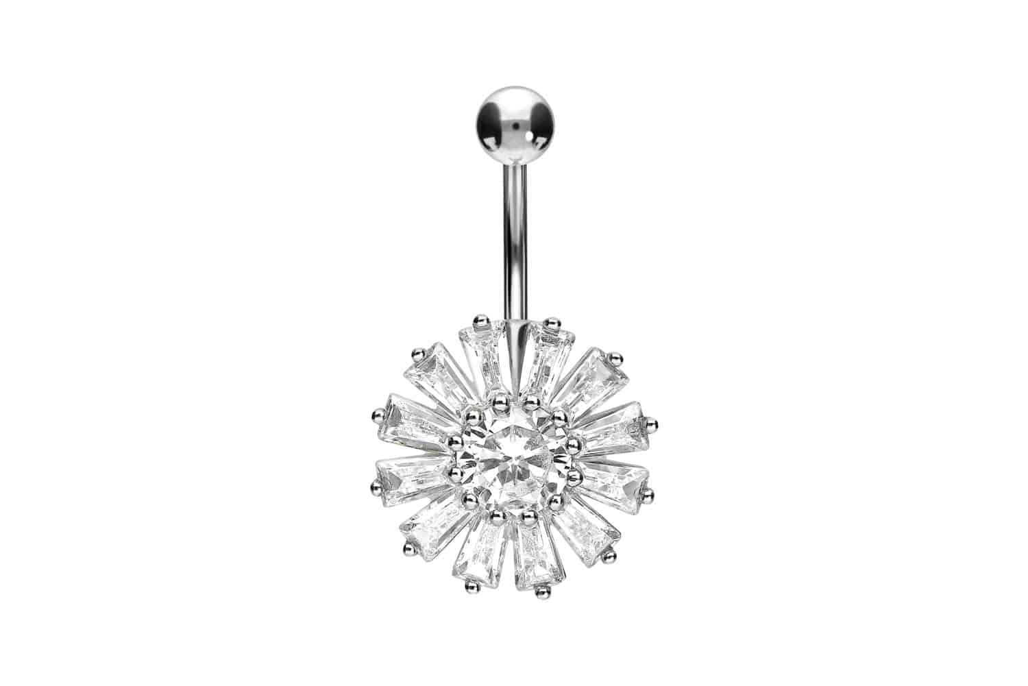 Bauchnabelpiercing Chirurgenstahl Bananabell KRISTALLBLUME