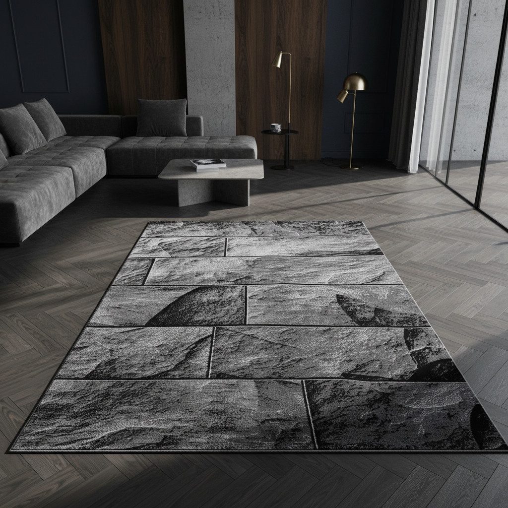 KADIMA DESIGN Teppich DRAU Wohnzimmer Schlafzimmer Waschbar Wohnzimmerteppich Esszimmer, Läufer, Höhe: 14 mm, 80x150 cm, Strapazierfähig Fußbodenheizung Waschbar