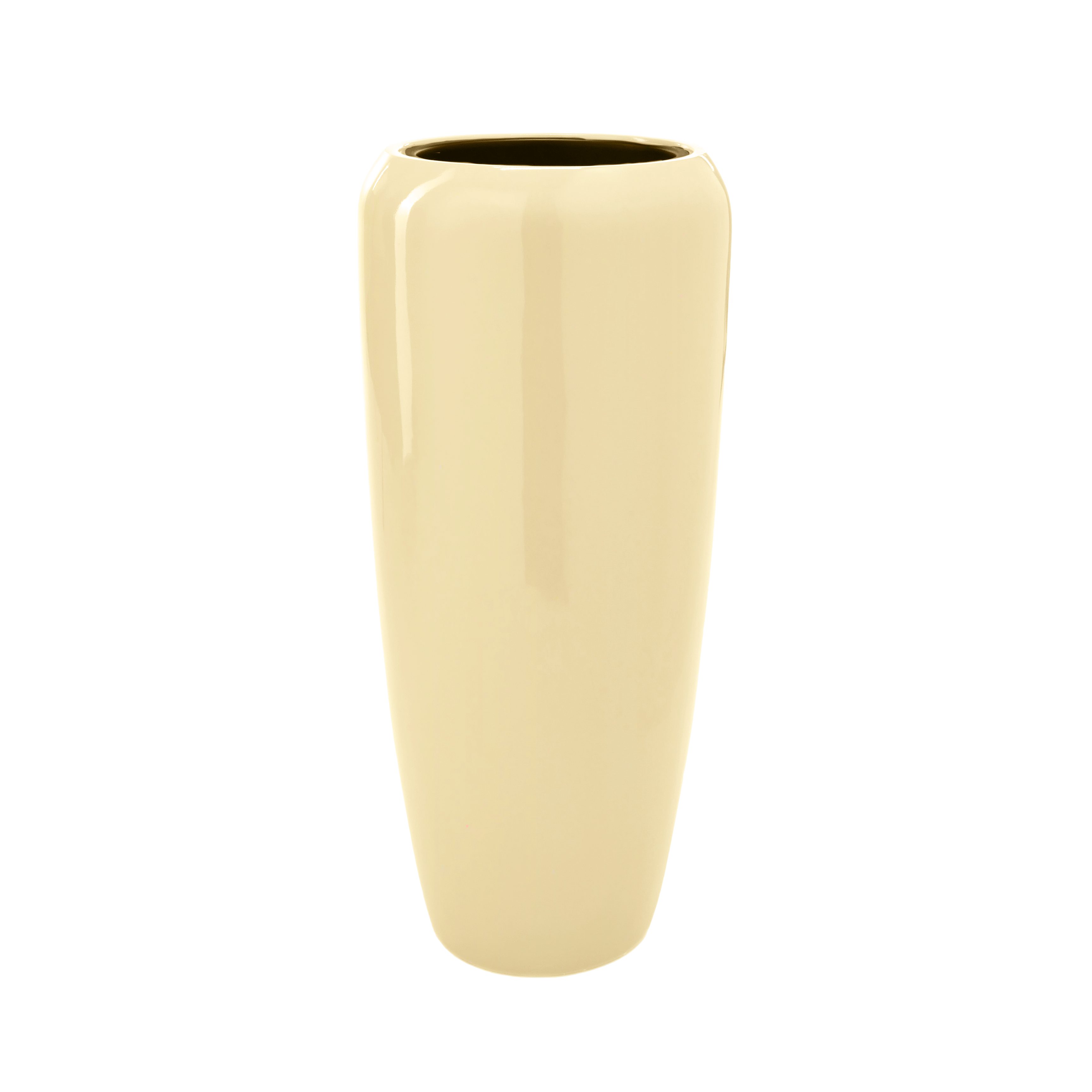 Flingora Bodenvase Cleo, mit Einsatz - Fiberglas - Indoor & Outdoor - Creme - Höhe 75 cm