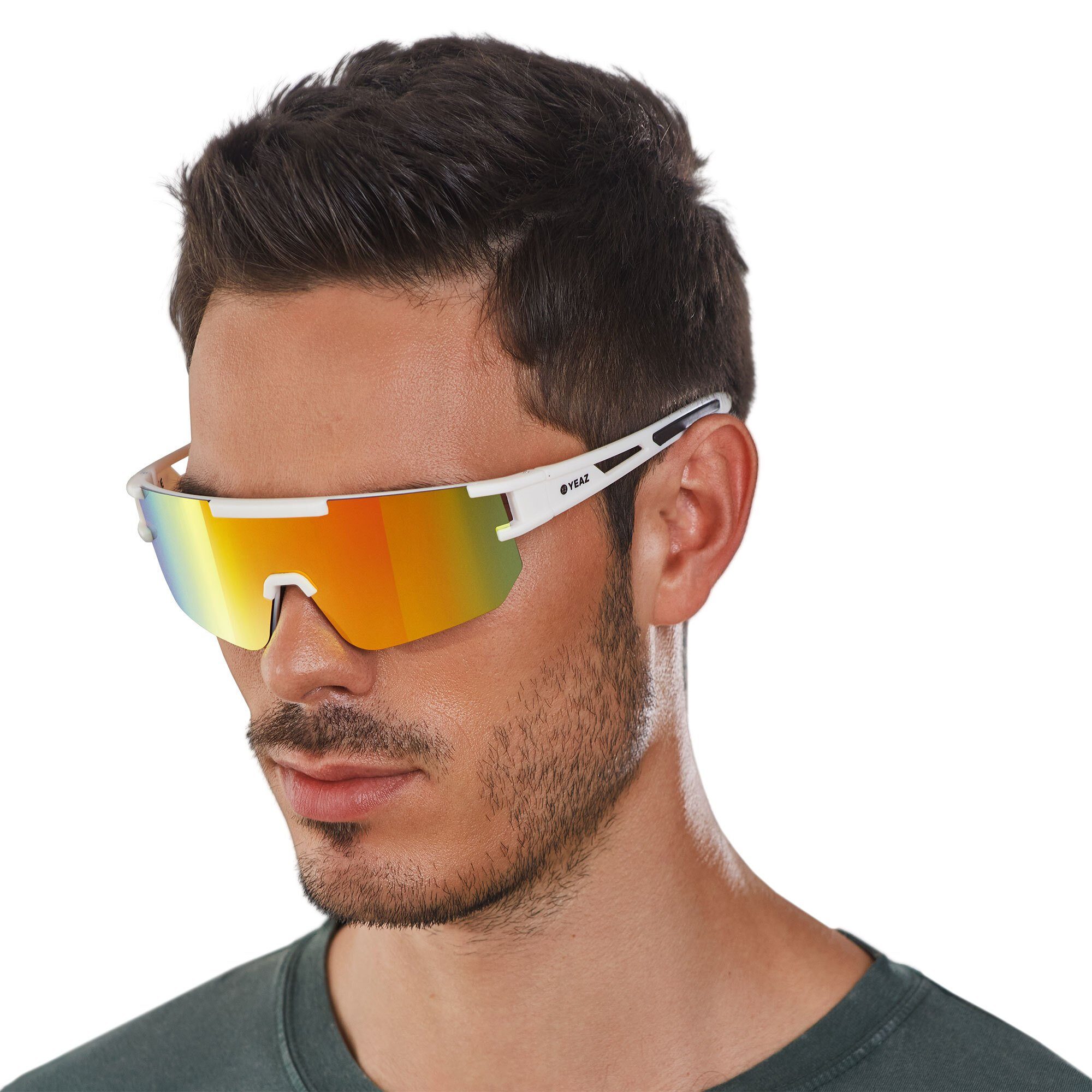 Sportbrille Sicht YEAZ red, SUNSPARK Schutz bei white/mango creme Guter sport-sonnenbrille optimierter
