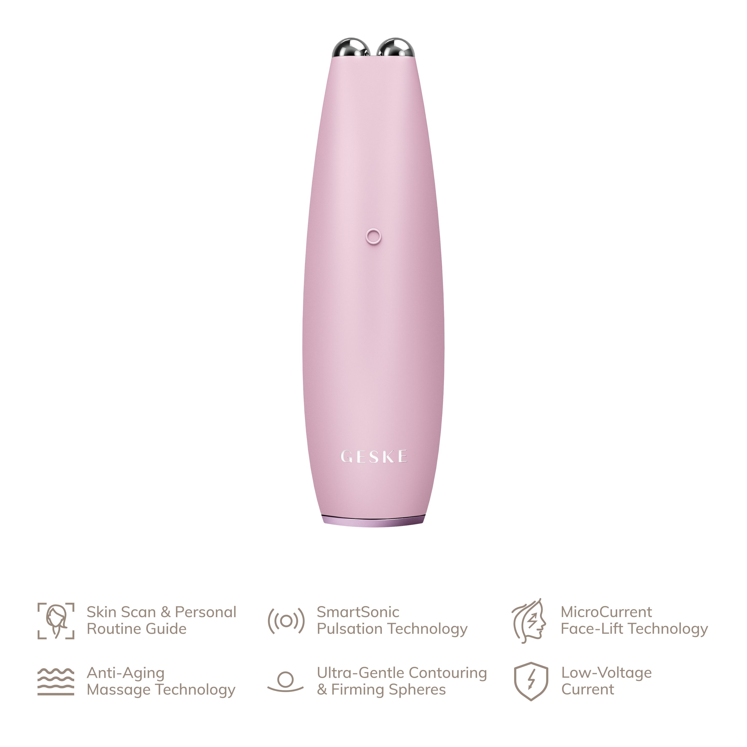 Beauty Tech Gerät App deine kostenloser 1, Pen SmartAppGuided™ (Gerät inkl. Face-Lift Packung Hautpflegeroutine. USB-Ladekabel), personalisierte Mit MicroCurrent GESKE & erhältst 2-tlg., Device), APP GESKE German Du der Enhancer (SmartAppGuided Pink 6 in