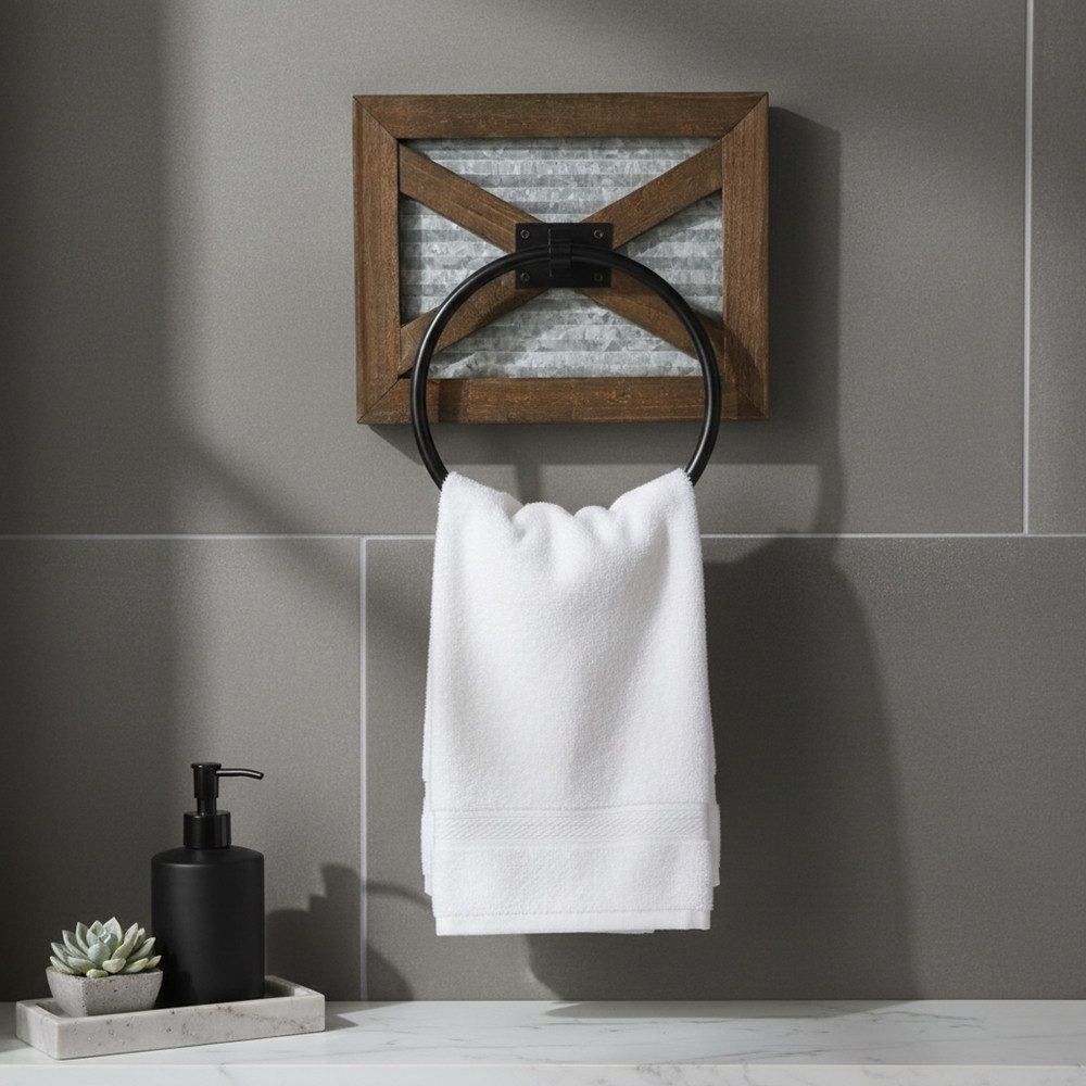 Mucola Handtuchhalter Handtuchring Handtuchhaken Handtuchstange Handtuchhalter, Massivholz