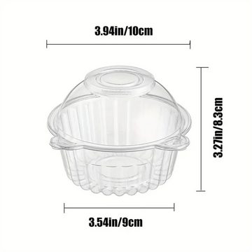 RefinedFlare Eisschale 100 Stück Cupcake-Ständer mit transparenter Kunststoffkuppel, geeignet für einzelne Cupcakes, Waffelbehälter