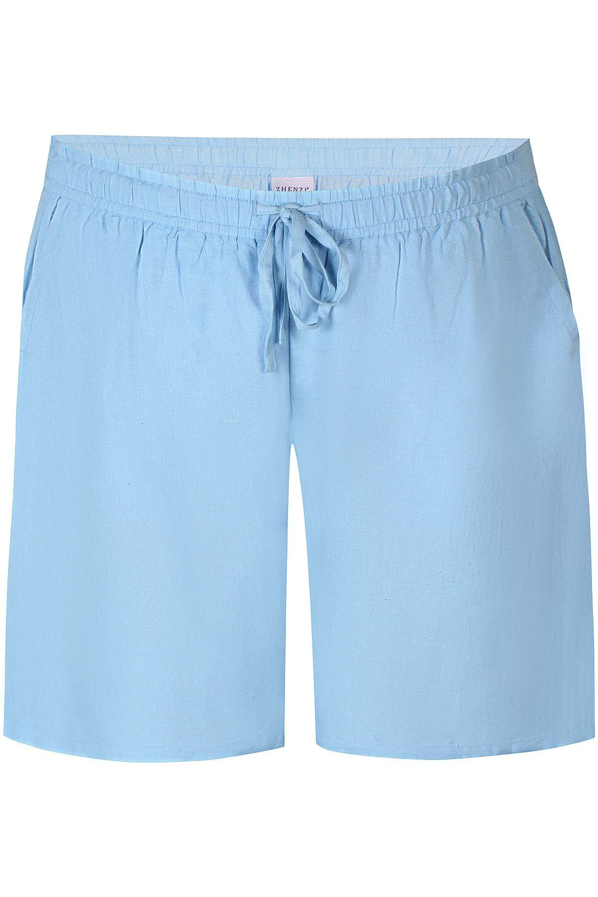 Zhenzi Shorts Leinenhose Hyla Shorts blue Elastikbund mit Tunnelzug