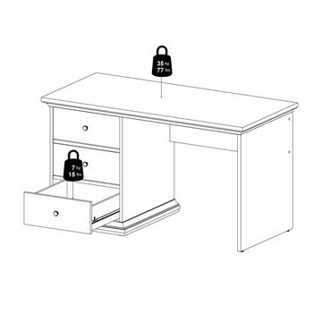 Home affaire Schreibtisch Paris, erstrahlt in schöner Holzoptik, Breite 130 cm