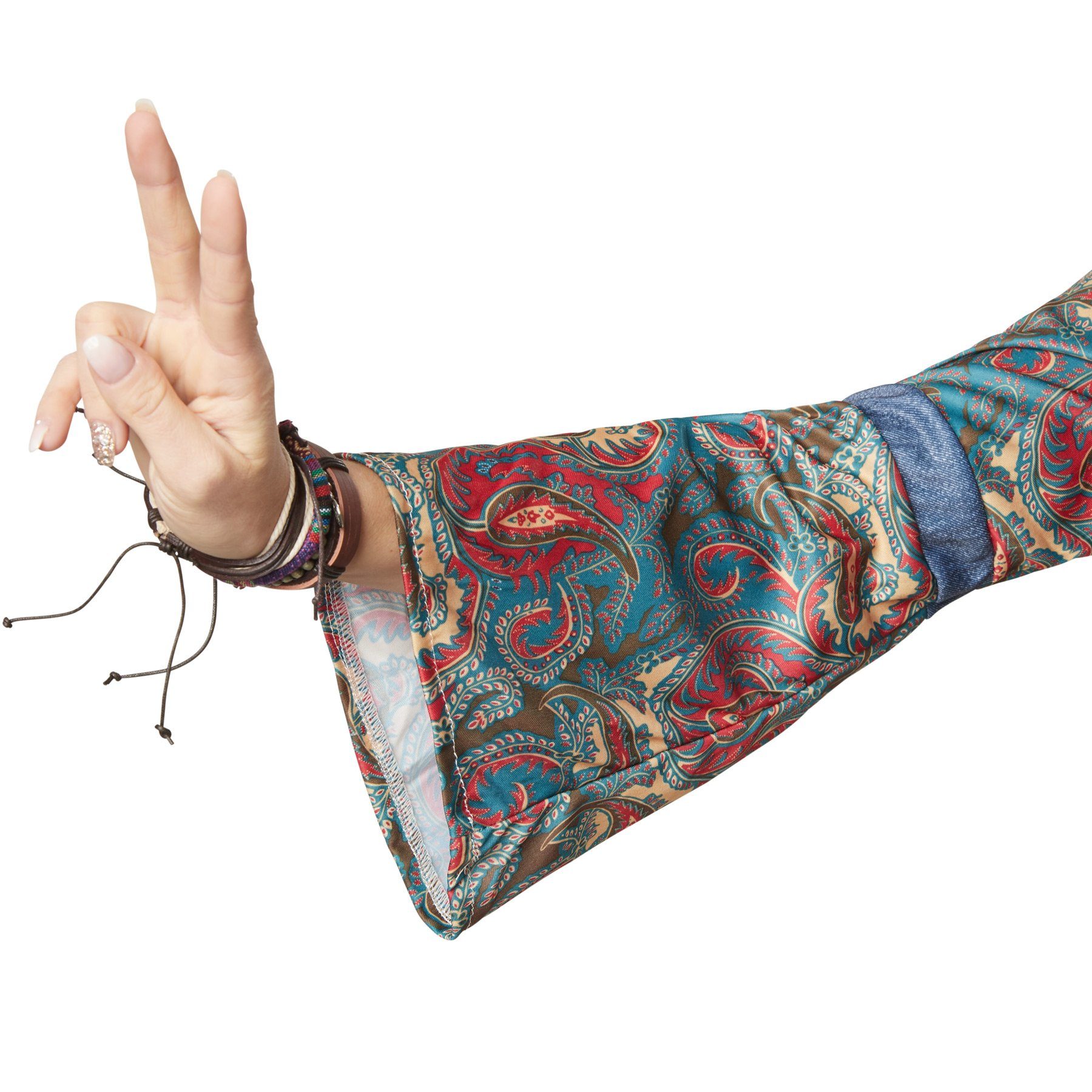 dressforfun Hippie-Kostüm Frauenkostüm Hippie Girl Harmony, Outfit in Jeans- und Ornamentenoptik