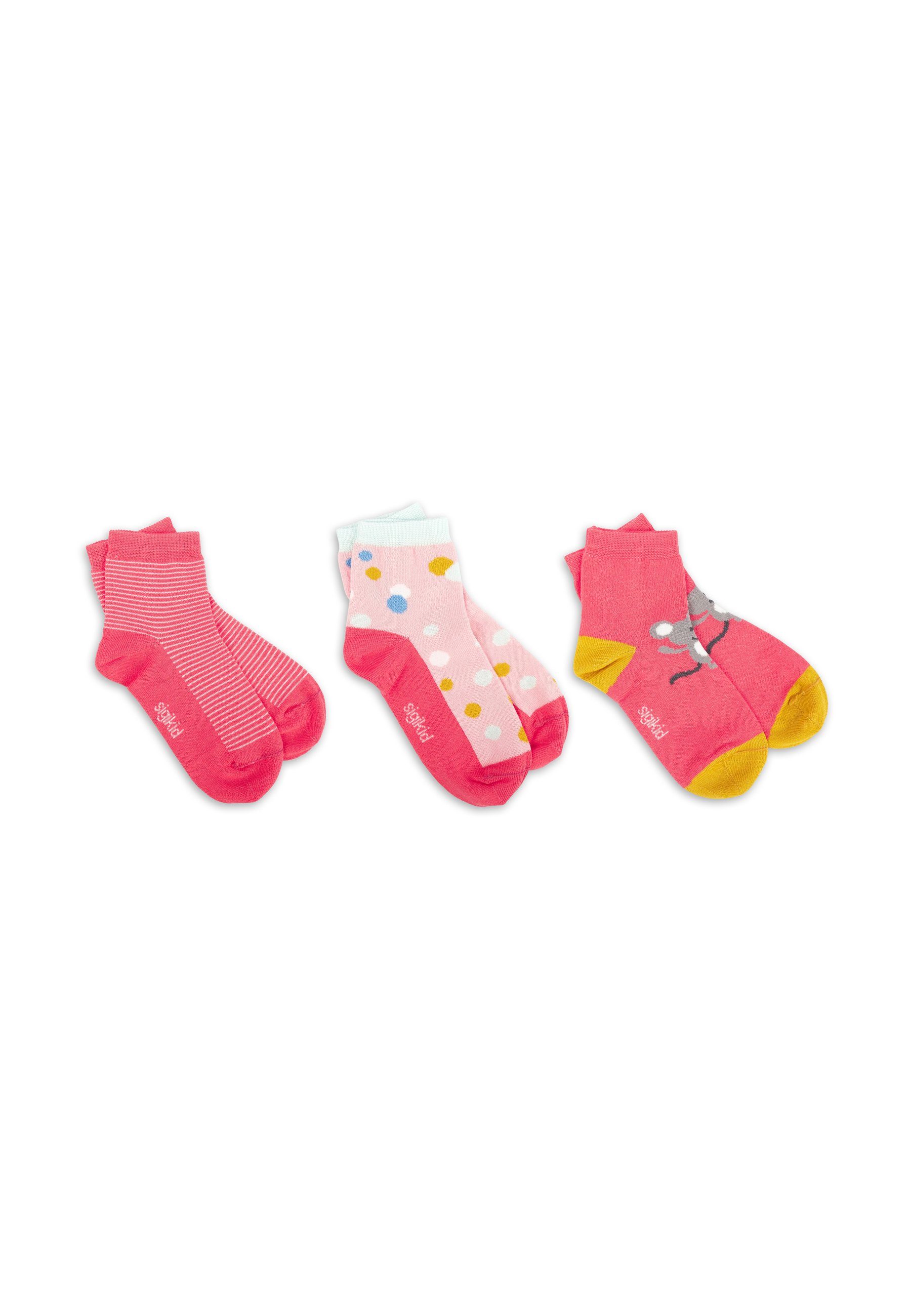 Sigikid Socken Kindersocken Set mit Paar pink/rosa (3-Paar) 3 Socken
