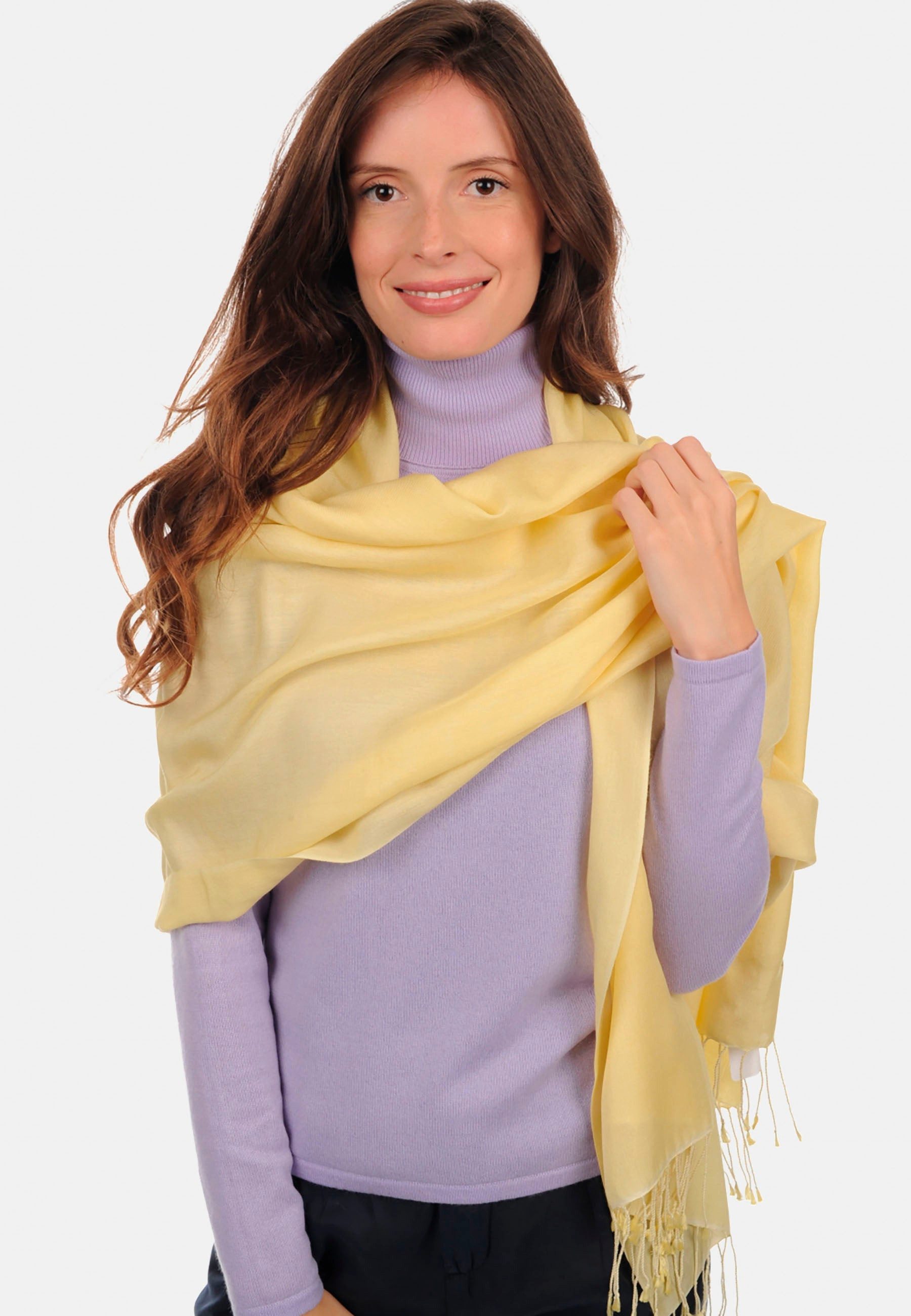 Mahogany Kaschmirschal Platin