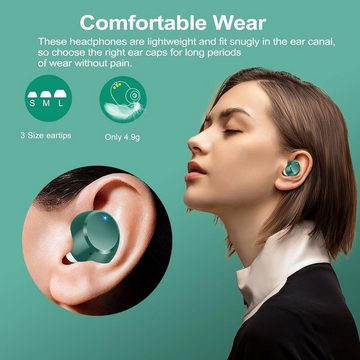 Lekaby Kabellos Bluetooth 5.3 100 Std Spielzeit mit 4 LED Digitalanzeige In-Ear-Kopfhörer (Schnelles Aufladen für unterbrechungsfreie Musik und klare Anrufe, immer bereit.", mit 4 ENC Lärmreduzierung Mic, Ohrhörer für Arbeit/Studium/Sport)