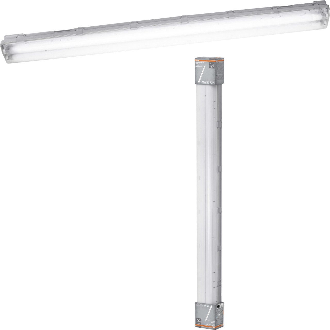 Osram LED Deckenleuchte Osram Feuchtraumleuchte Submarine 2 x 15 Watt 126, Inkl. Leuchtmittel, Nicht dimmbar ohne Bewegungsmelder