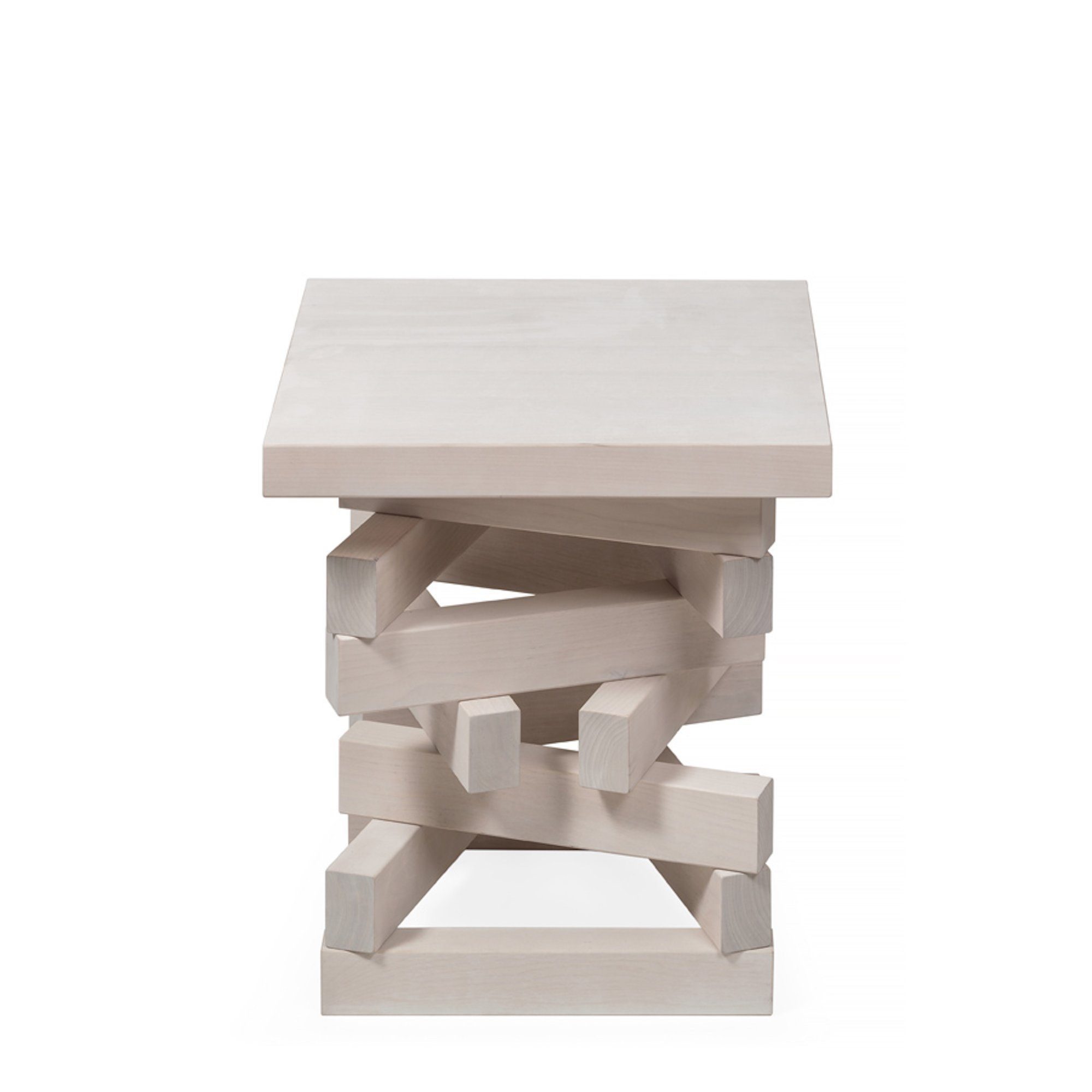 Woodek Design Nachttisch OSCAR, moderner Beistelltisch aus Massivholz (Couchtisch aus weißer Buche, 1-St., funktionaler und stilvoller Seitentisch), H 45 x B 40 x T 40 cm