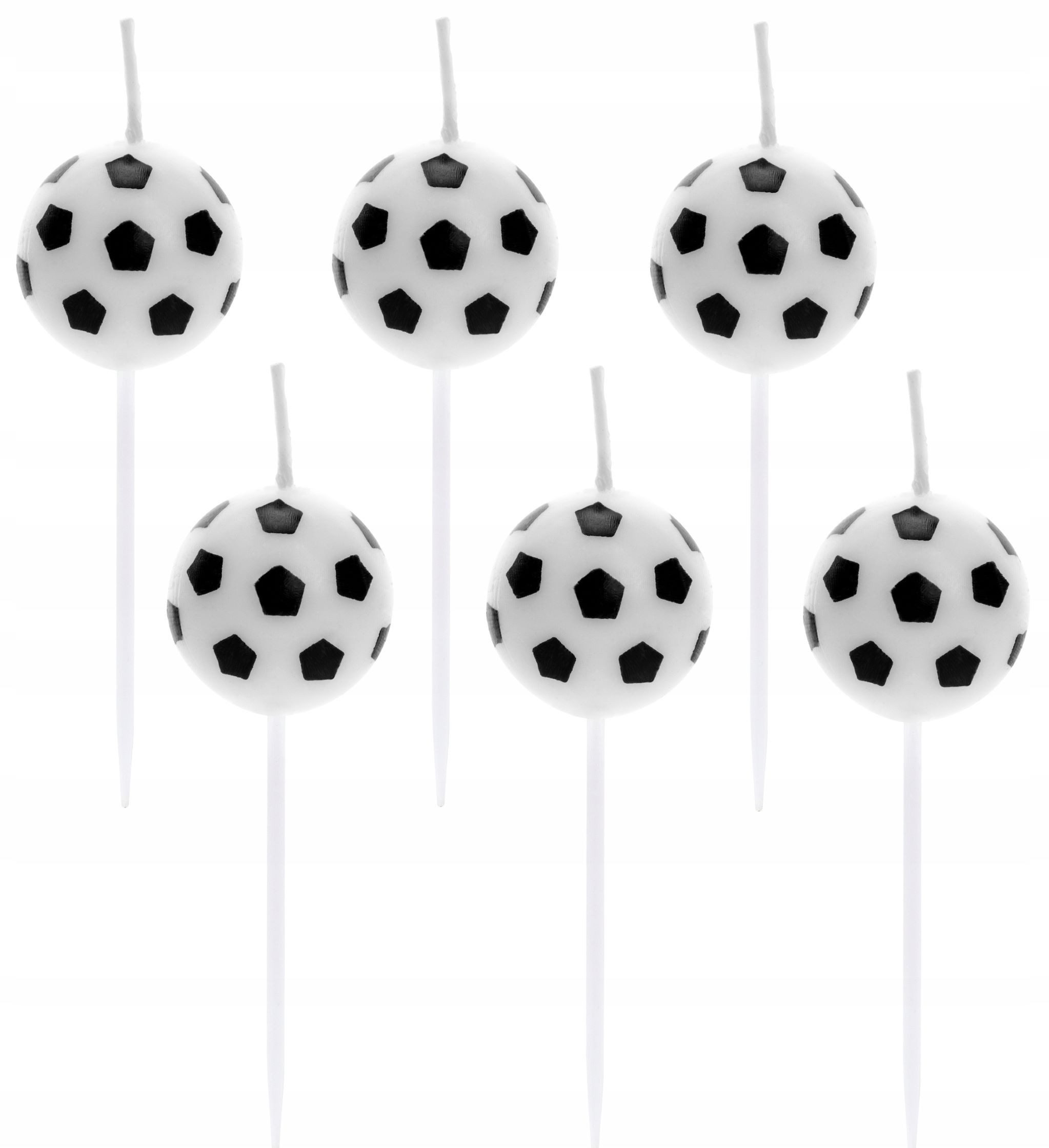 Festivalartikel Geburtstagskerze Fußball-Geburtstagskerzen-Set, 6 Stück, 6-7cm hoch, Fußballkollektion