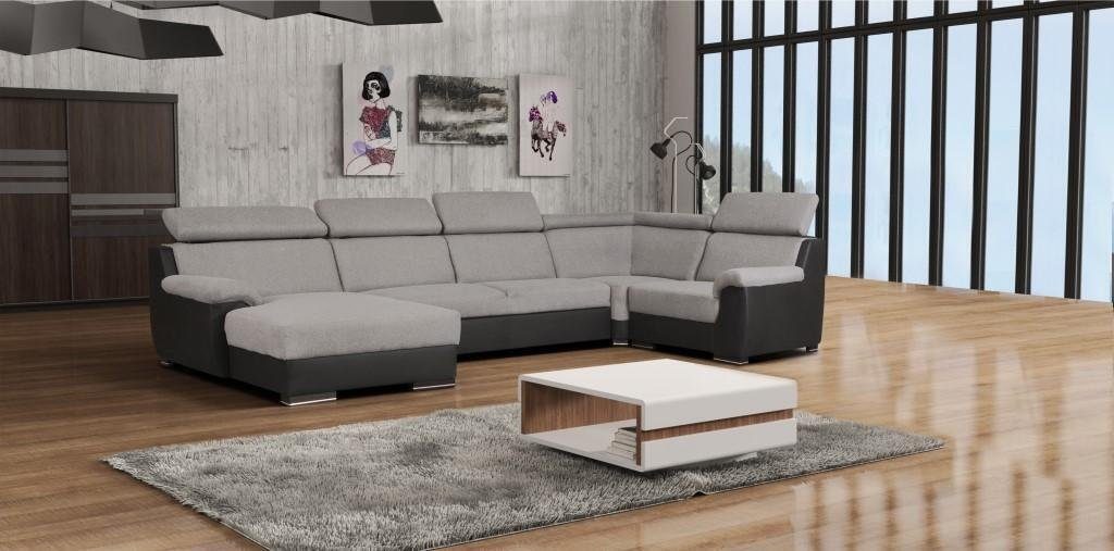 JVmoebel Ecksofa, Polsterstoff exklusiven Sofa Ecke UForm Sofas Couch Textil Design