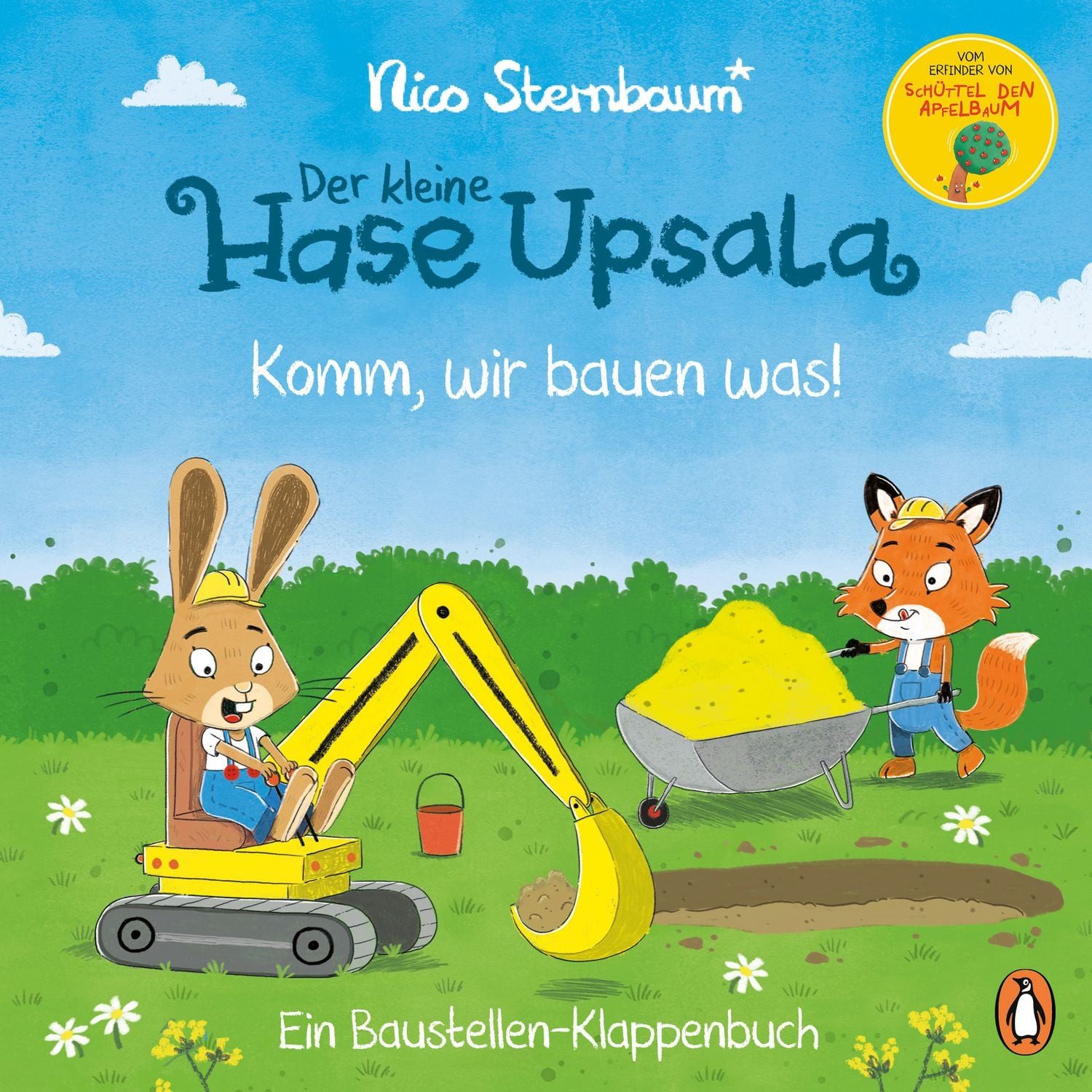 Der kleine Hase Upsala – Komm, wir bauen was! – Ein Baustellen-Klappen / Nico Sternbaum, Pappbilderbuch ab 2 Jahren mit großen Klappen