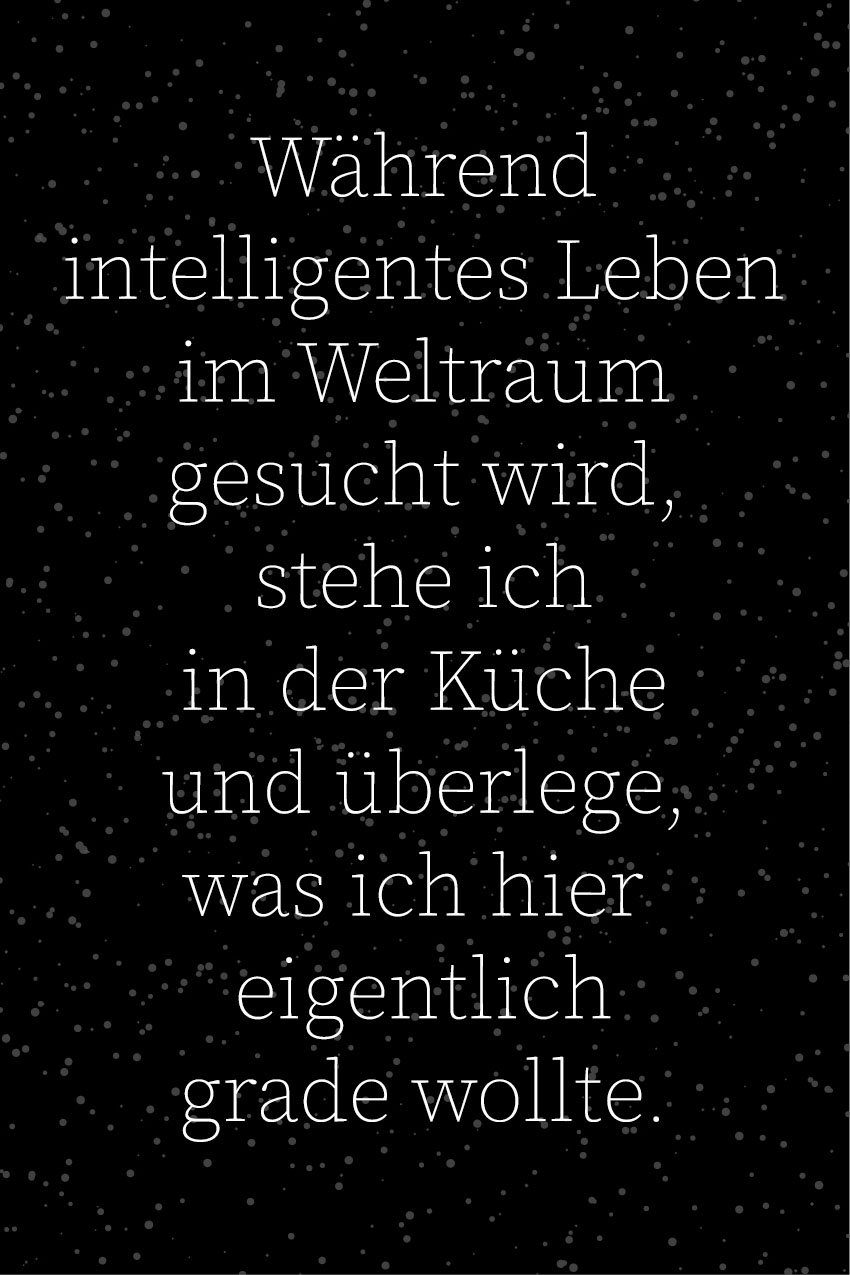 queence Wanddekoobjekt Weltraum und Küche, Spruch, Schriftzug aus Stahlblech | Wandobjekte