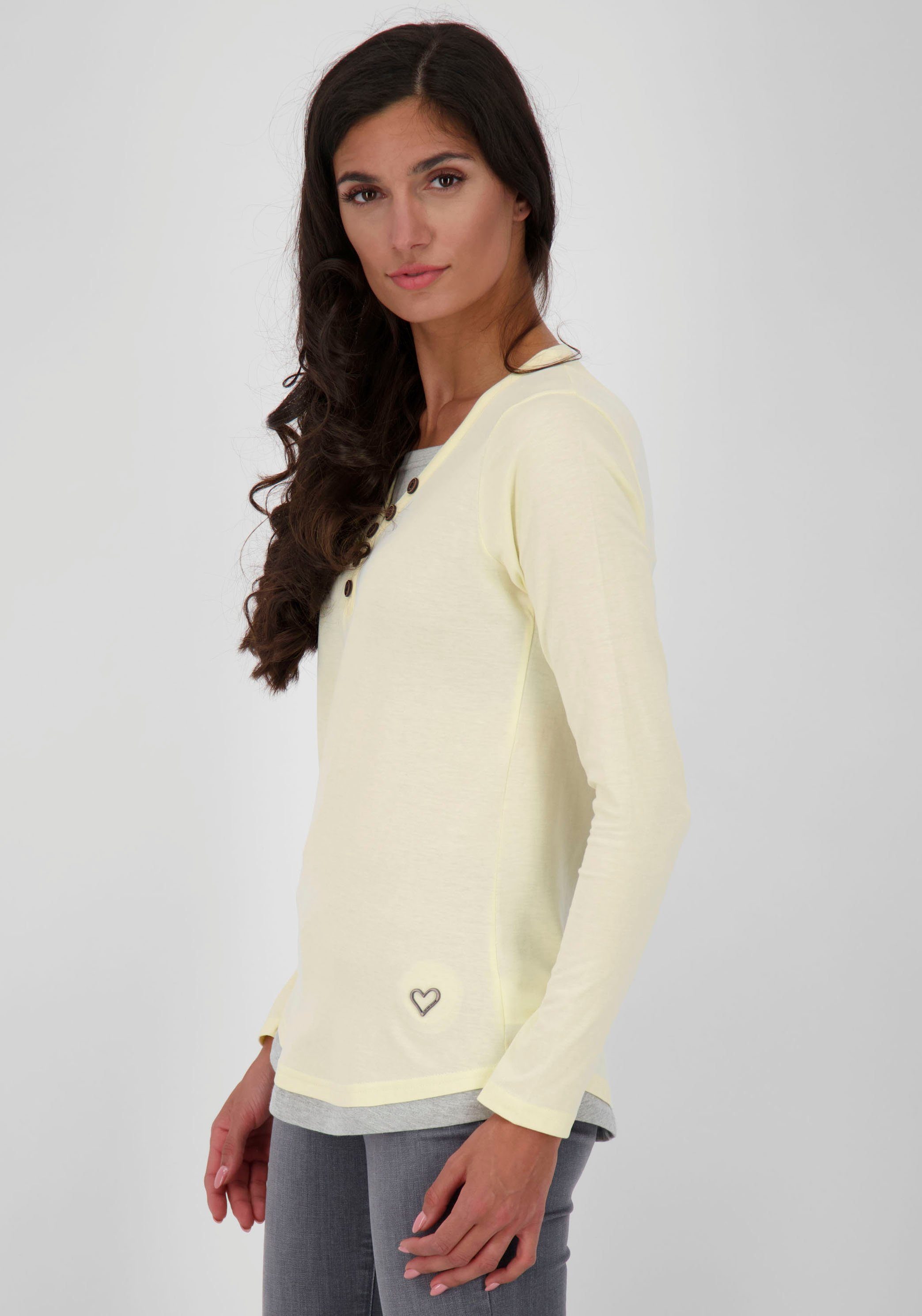 Alife & Kickin T-Shirt LelitaAK 2-in-1-Look butter Longsleeve A feminines im