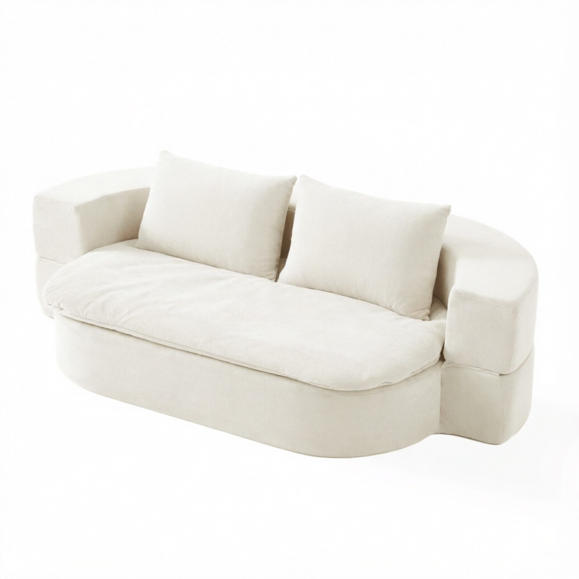 GLP Schlafsofa Klappsofa 2-Sitzer mit Schlaffunktion, 200x130 cm, Set, Bodennahes Gästebett mit 2 Kissen für kleine Räume