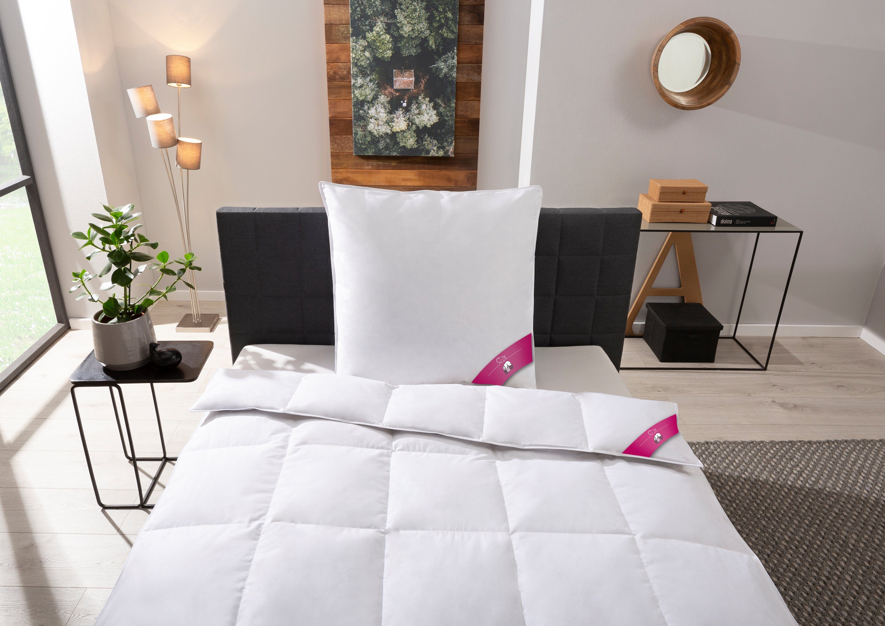 RIBECO Daunenbettdecke + Kopfkissen Johanna, Füllung: Bettdecke: 80% Daunen günstig online kaufen