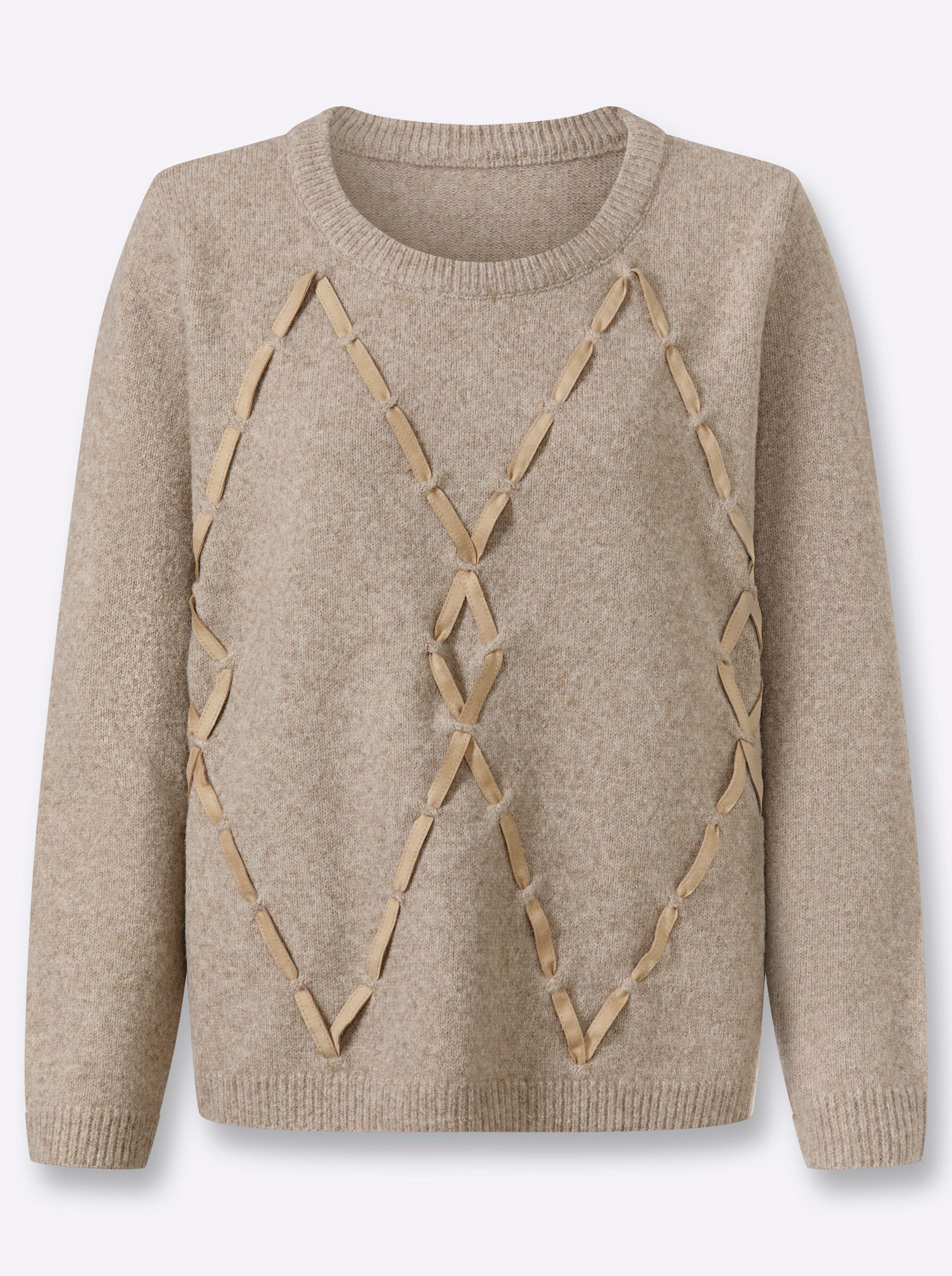 Strickpullover Pullover Langarm Jersey, Rippoptik