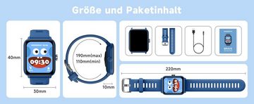 BIGGERFIVE Smartwatch (1,5 Zoll, Android iOS), Fitness Tracker Uhr Kinder 5ATM Wasserdicht Schlaf Monitor Wecker 3-14