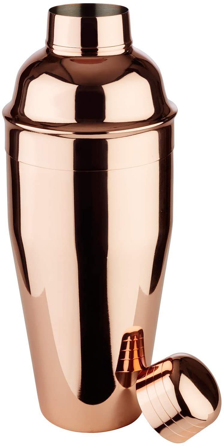 Buddy's Cocktail Shaker Buddy´s Bar, Edelstahl, hochwertiger 500 ml Bar-Shaker „Classic“, Edelstahl poliert, Kupfer