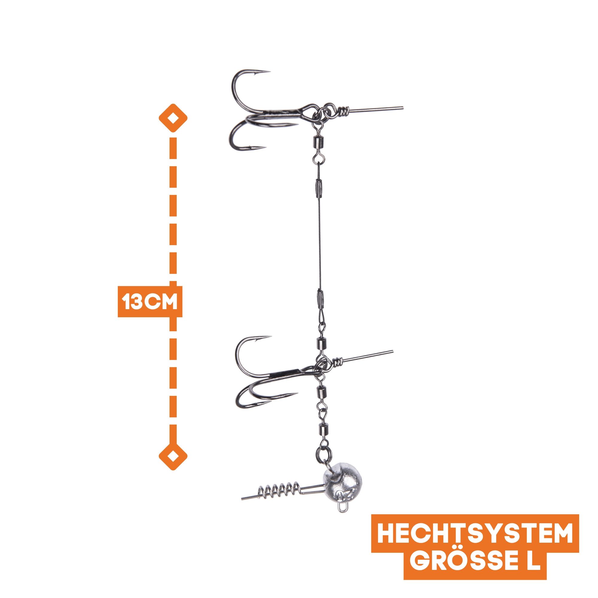 Zite Drillingshaken Hechtsysteme L Big Bait Fertigmontagen Raubfisch Gummifische Hecht