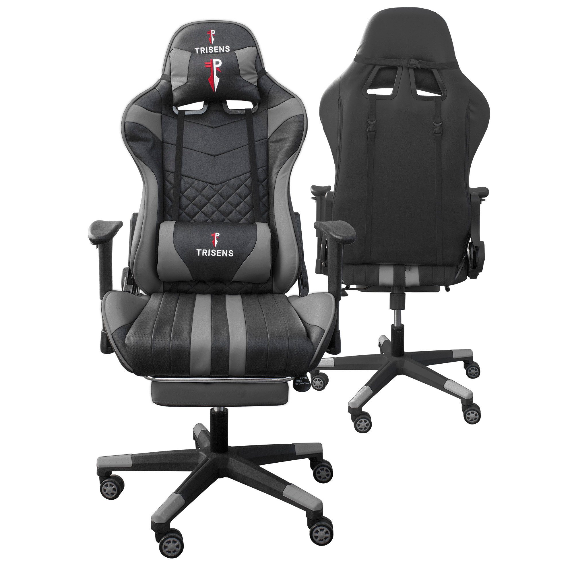 TRISENS Chefsessel Thanos (einzeln), Gaming Stuhl mit flexiblen Armlehnen Bürostuhl im Racing-Design