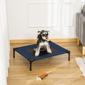 PawHut Tierbett Hundeliege, für Outdoor, Katzenbett, Schlafplatz, aus Stahl, 600D Oxford-Gewebe, Belastbarkeit bis 20 kg, Blau