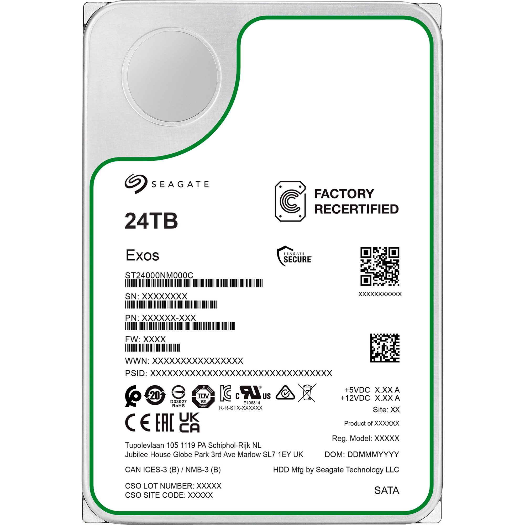 Seagate Seagate Exos 24 TB, Festplatte, (SATA 6 Gb/s, interne HDD-Festplatte (24 TB) 3.5"