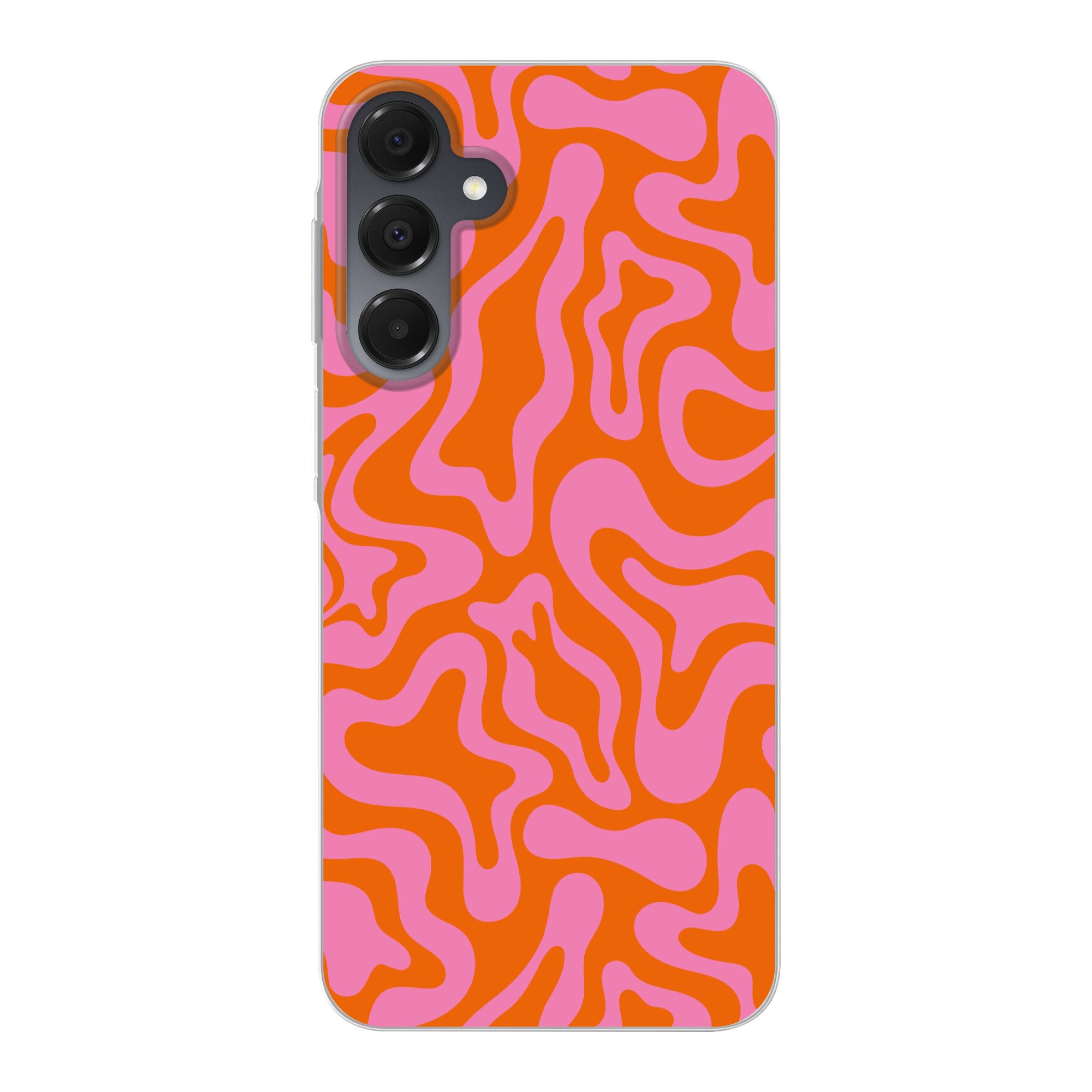 MuchoWow Handyhülle für Samsung Galaxy A16 5G Muster - Rosa - Orange - Abstrakt - Modern, Phone Case, Silikon, Schutzhülle Dünn