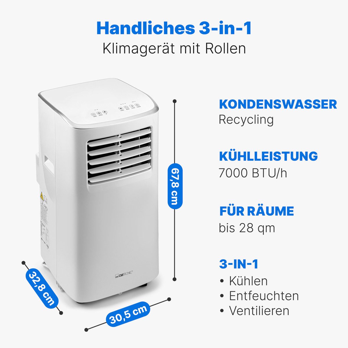 CLATRONIC 3-in-1-Klimagerät CL 3831, 7.000 BTU, günstig online kaufen