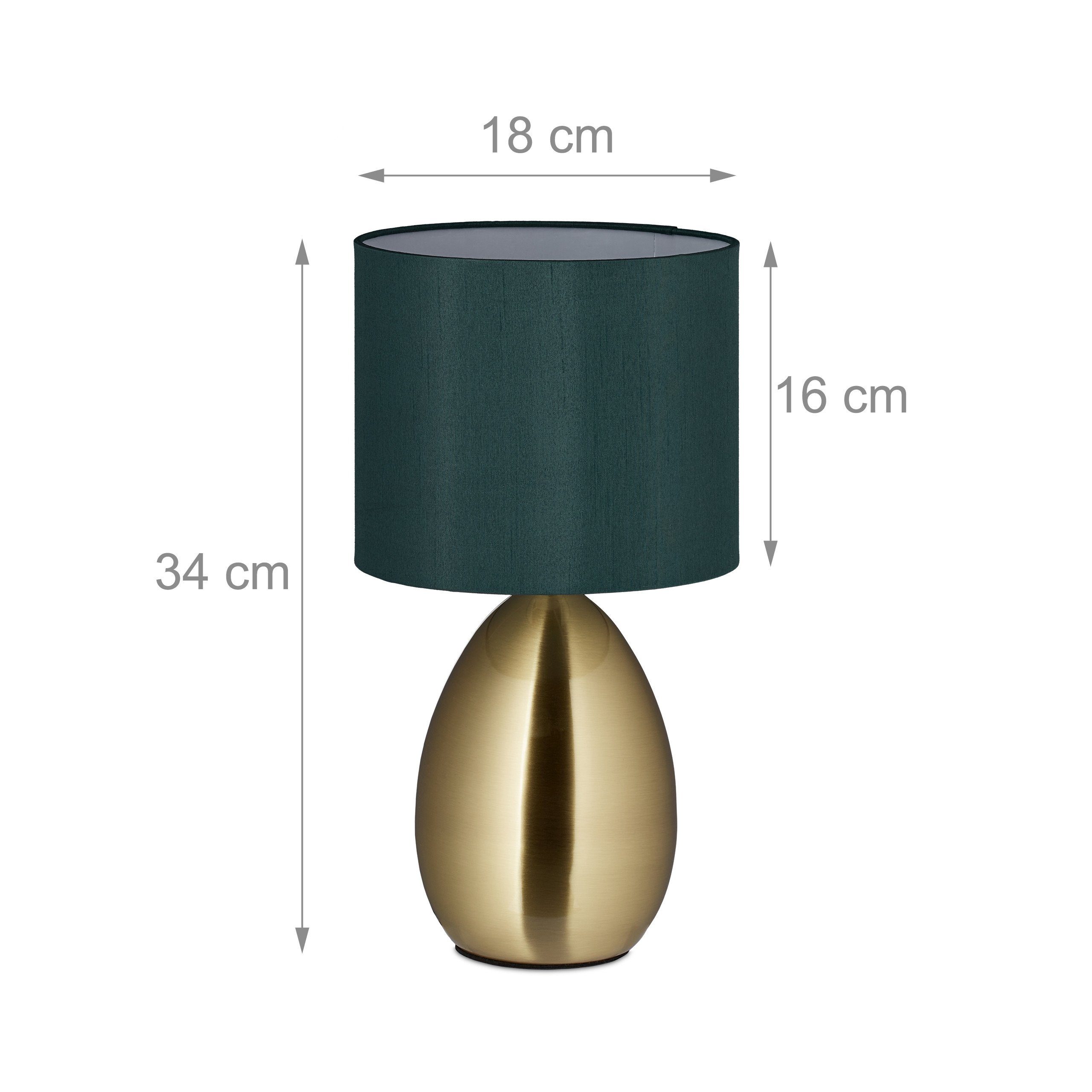 relaxdays Nachttischlampe Touch Nachttischlampe gold, Touch-Funktion, E14 (max. 40 W), Leuchtmittel nicht im Lieferumfang enthalten – Bild 4 von 5