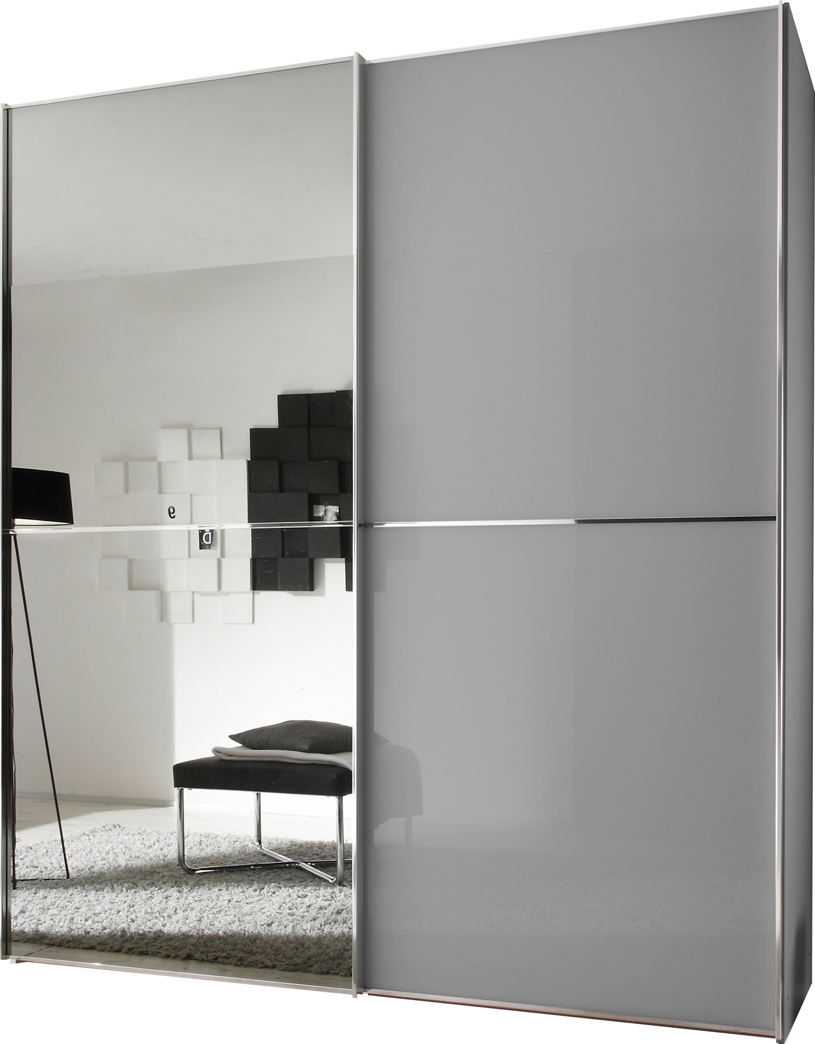 STAUD Schwebetürenschrank Sinfonie Plus, edles Design in hochwertiger Qualität, Made in Germany Glas und Spiegel-Frontkombination mit vier Ausstattungsvarianten