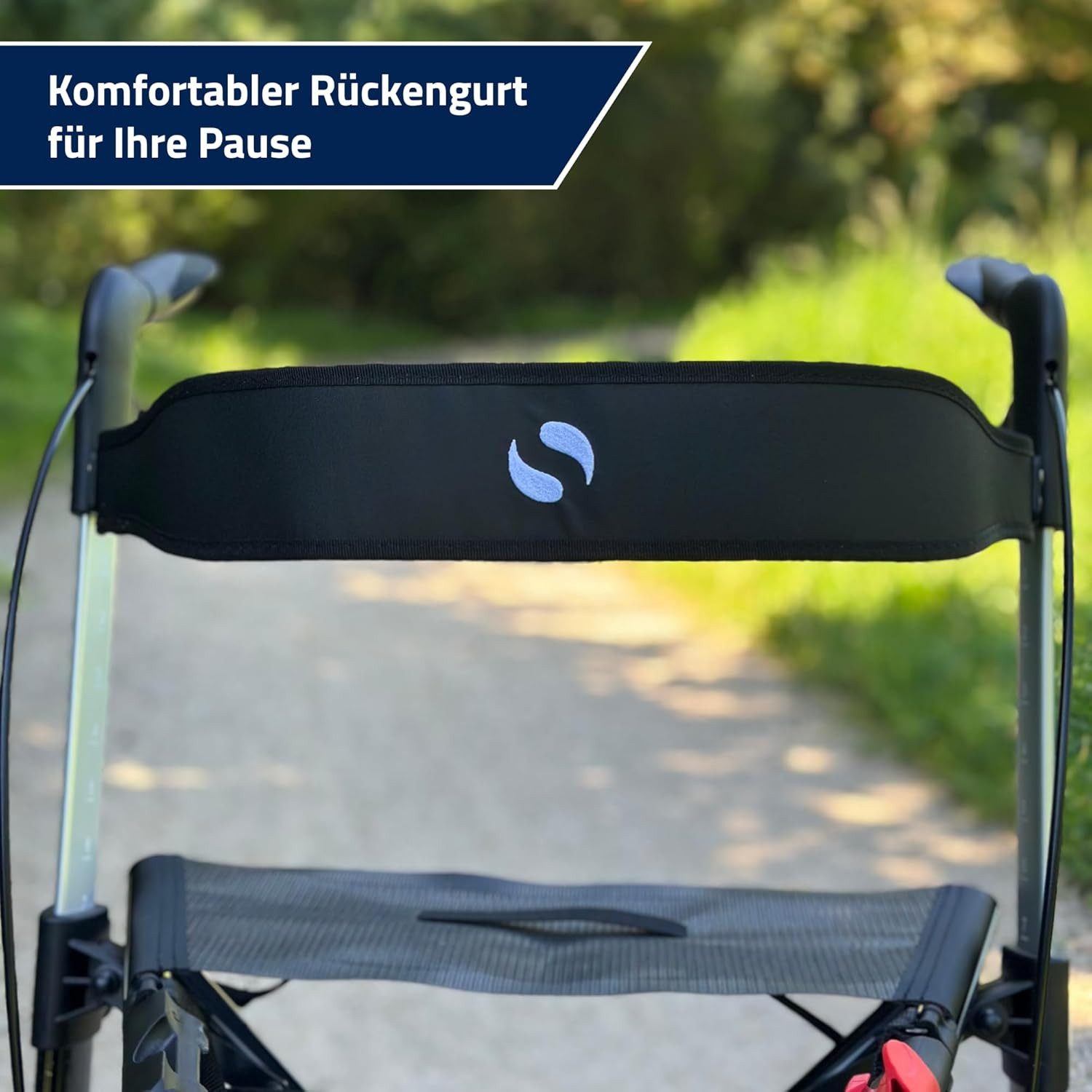 Rehasense Rollator Athlon SL Carbon Rollator inkl. Rückengurt Exklusives Design, inkl. Stockhalter & Rückengurt