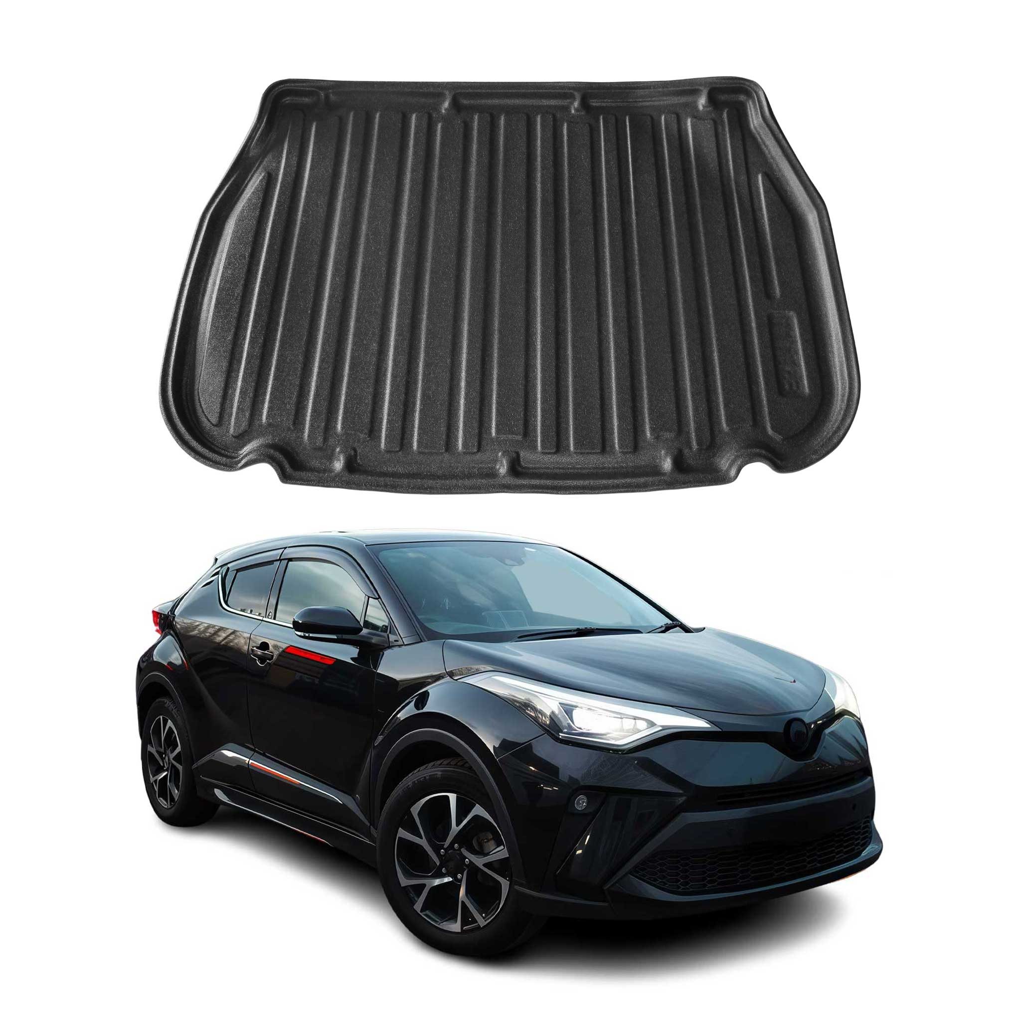 Kofferraummatte Kofferraumwanne für Toyota C-HR 2016-2025 Gummi TPE Schwarz