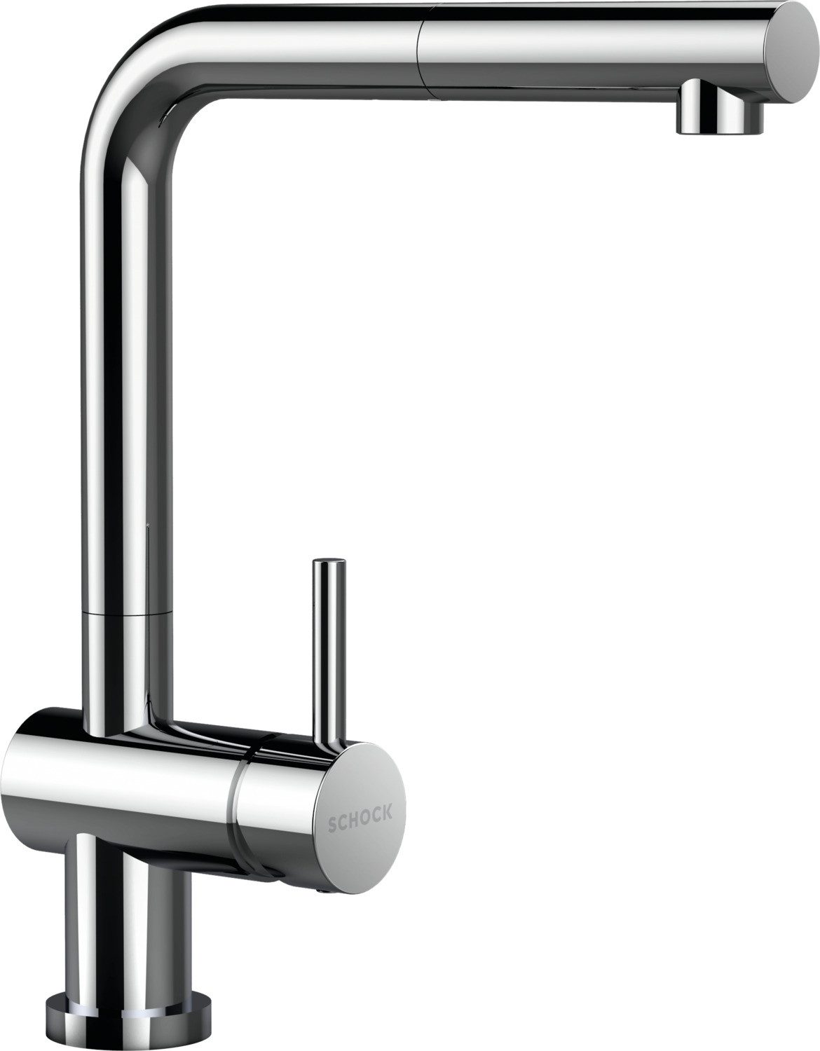 Schock Küchenarmatur Epos W Chrom, Vorfenstermontage, ausziehbarer Auslauf, Niederdruck