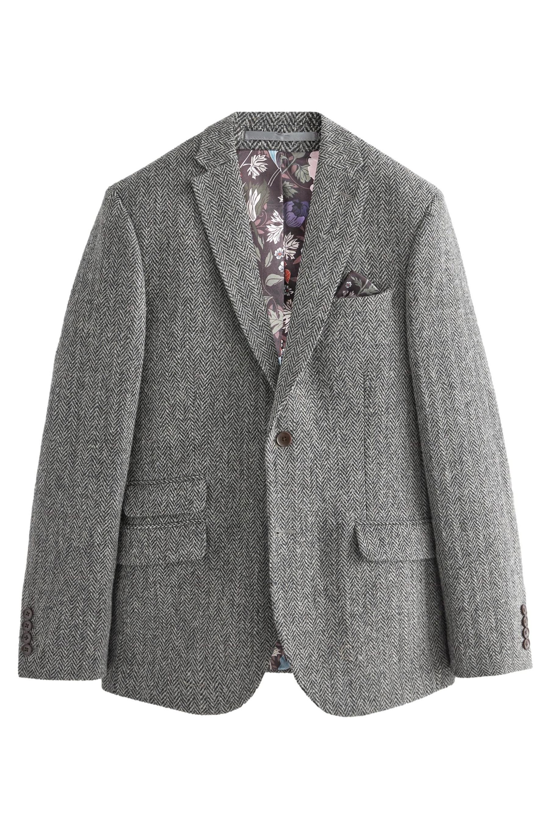 Next Sakko Blazer aus Harris-Tweed mit Fischgrätmuster (1-tlg) günstig online kaufen