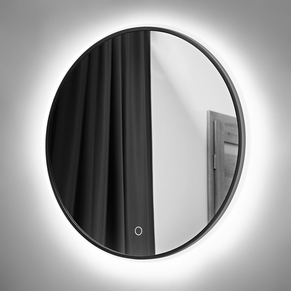 60cm Badezimmerspiegel und Badspiegel PUEBLA-56, Lomadox Touch-Schalter LED-Hintergundbeleuchtung