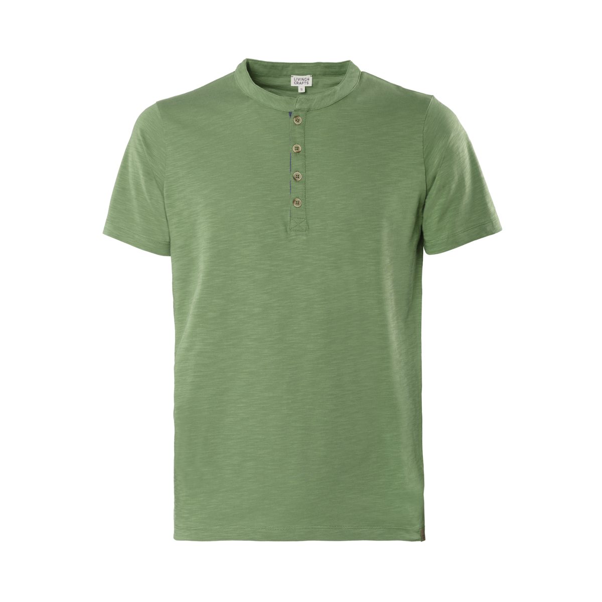 CRAFTS Stylisches mit LIVING T-Shirt aus Single-Jersey Olive T-Shirt Kragen OTHELLO