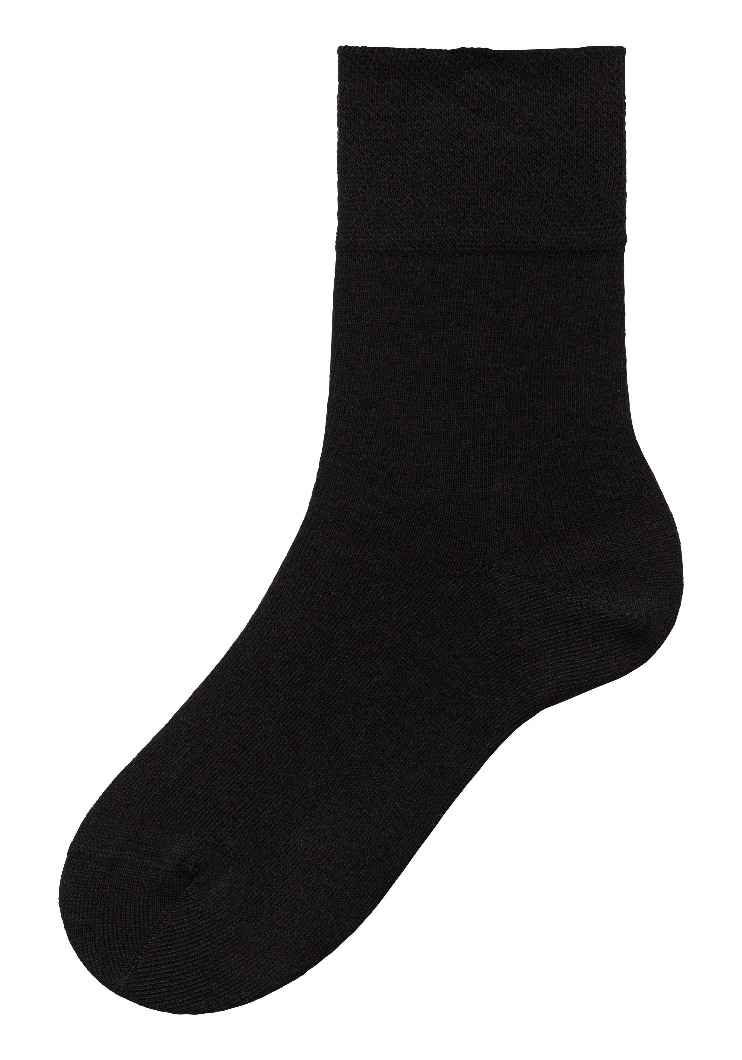 H.I.S Socken Damen Herren Basic Socken (Packung, 6-Paar, unisex Gr. 35-38 bis 43-46) mit Komfortbund auch für Diabetiker geeignet