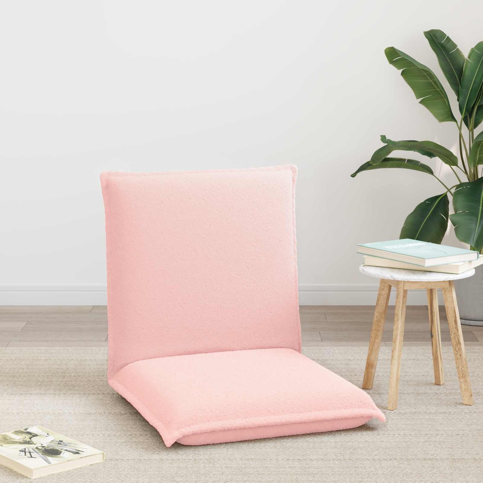 vidaXL Bodenkissen Verstellbarer Fußsessel Rosa Schafstoff