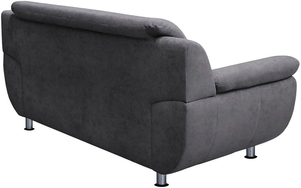 TRENDMANUFAKTUR 3-Sitzer Rondo 207 cm, 3-Sitzer, komfortabel, Federkern optional, Chromfüße, wahlweise mit Federkern, pflegeleichte Bezügen, Unser Dauertiefprei – Bild 4 von 5