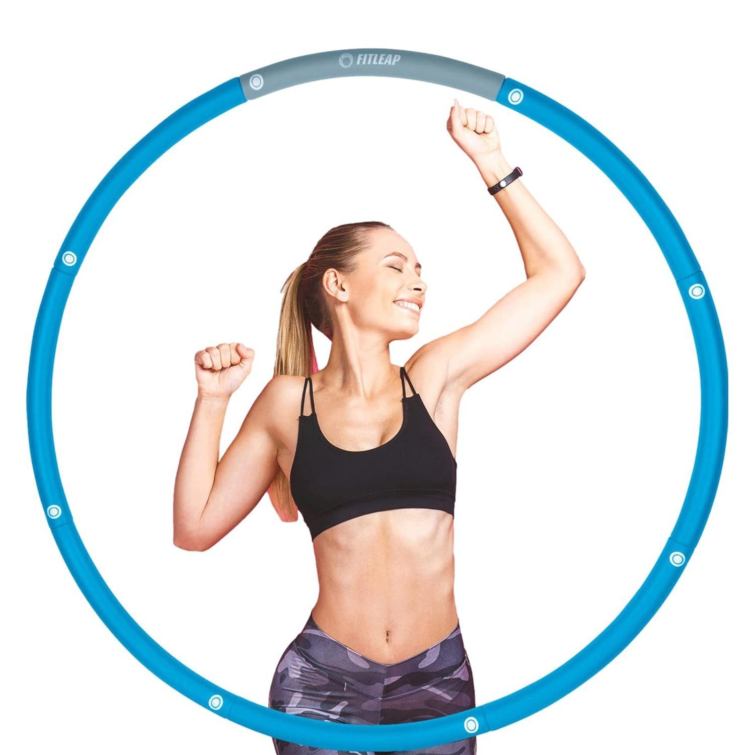 Fitleap Hula-Hoop-Reifen Fitness und Massage, Hula Hoop Reifen für Erwachsene und Kinder, 8 Se…