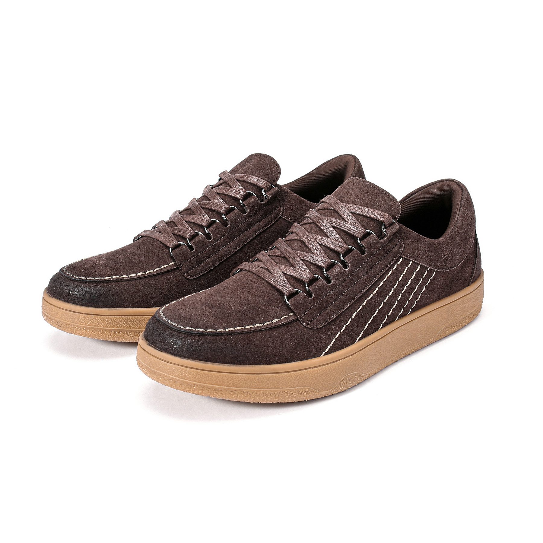 Allthemen Schnürschuh Herren Casual Schnürschuhe aus Rindnubukleder Freizeitmodell Sneaker