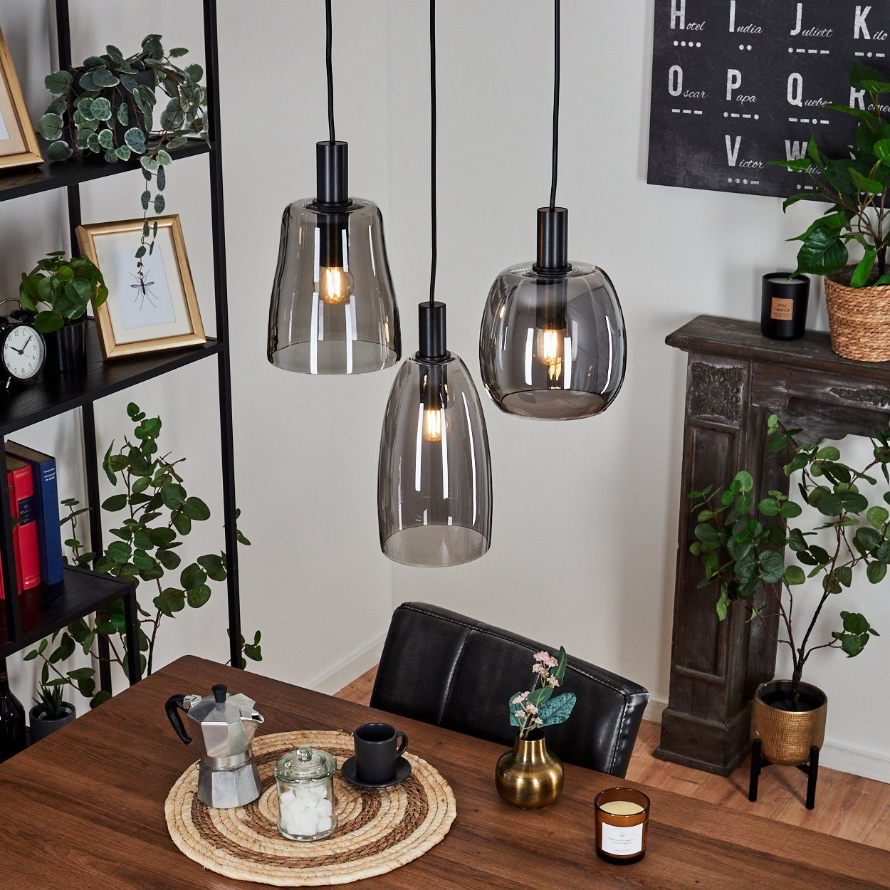hofstein Hängeleuchte »Monteleto« Hängelampe aus Metall/Glas günstig online kaufen