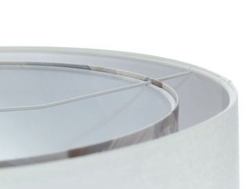 Licht-Erlebnisse Pendelleuchte KARIM, ohne Leuchtmittel, Stoff Metall D: 50 cm E27 Weiß Creme (Abstrakt-Floral Print) Modern