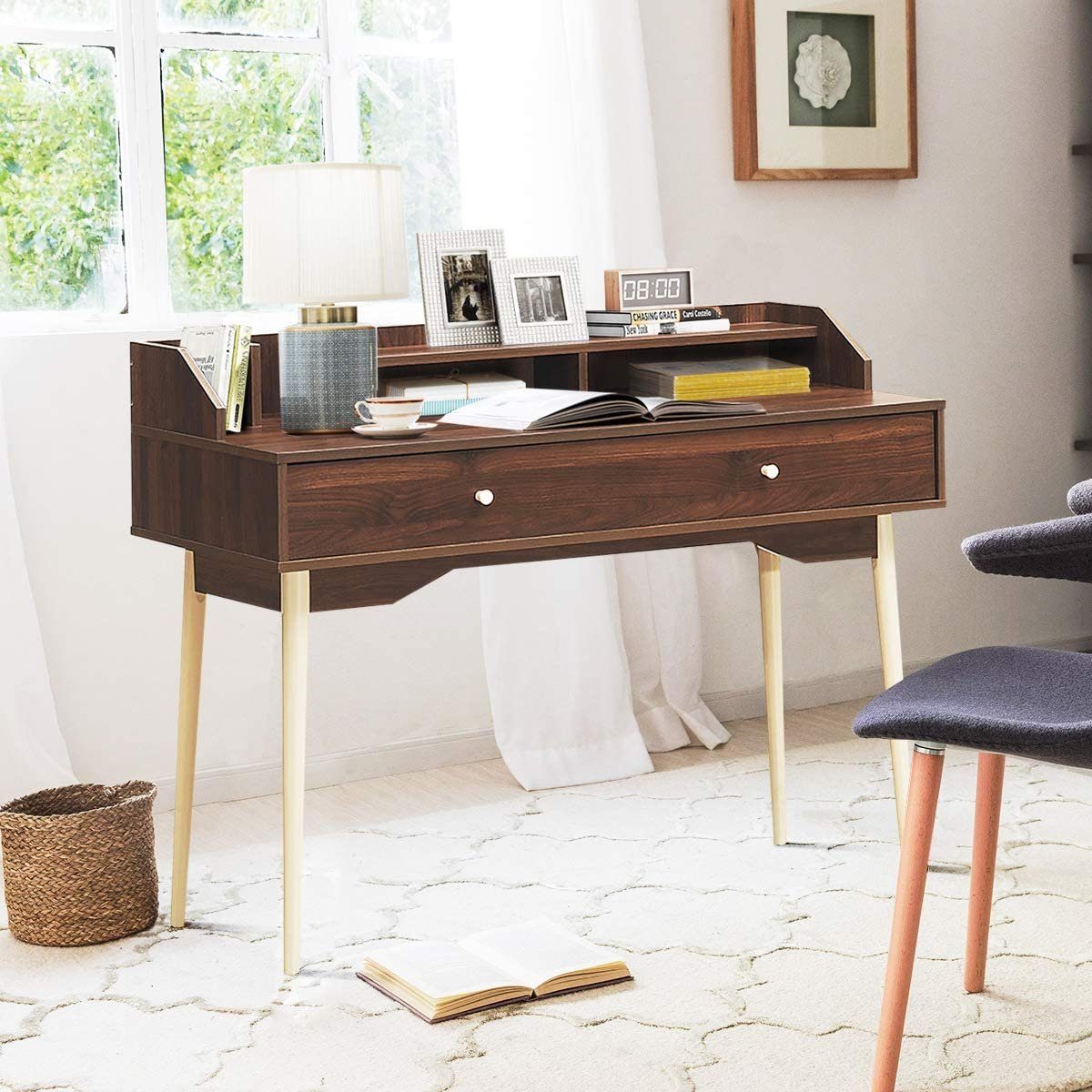 KOMFOTTEU Computertisch mit Schublade, Schreibtisch günstig online kaufen