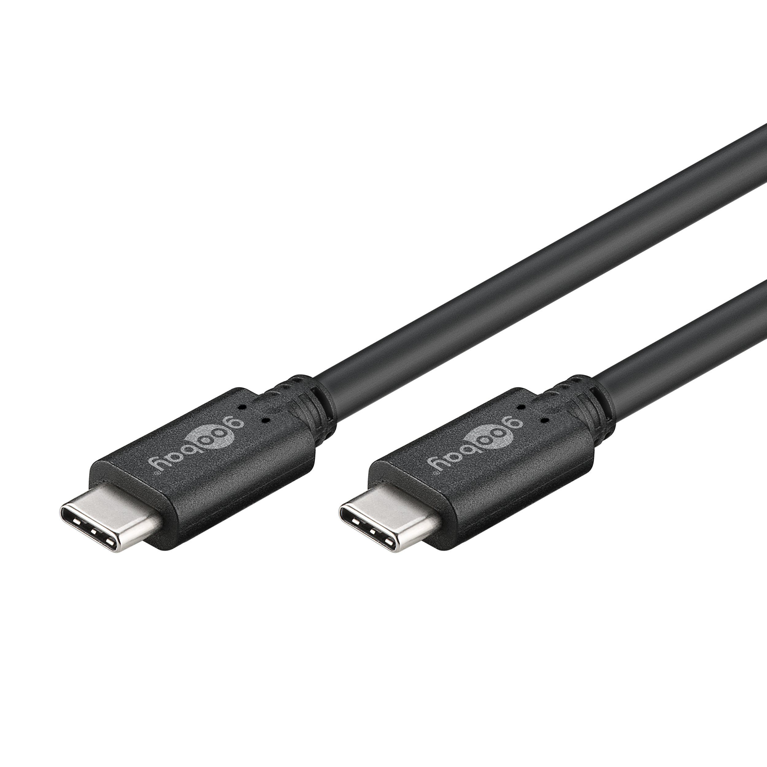 Goobay USB-C Kabel USB 3.2 Gen 1 Power Delivery USB-Kabel, USB-C, (50 cm), 5 Gbits Datenübertragung, 60 W Leistung, Schwarz