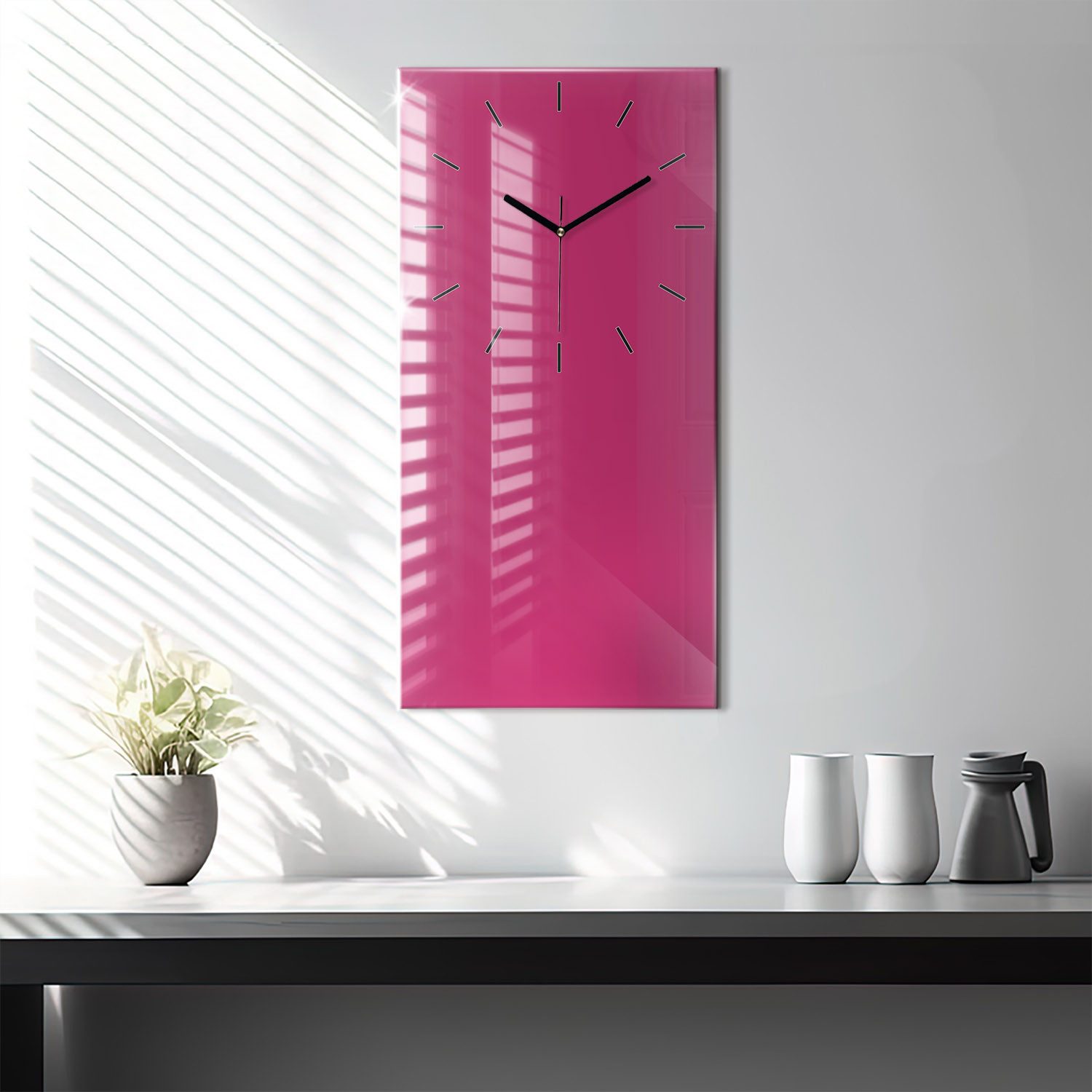Tulup Wanduhr Glasuhr Rechteckige Wanduhr 30 x 60 cm Uhr aus Gehärtetem Glas